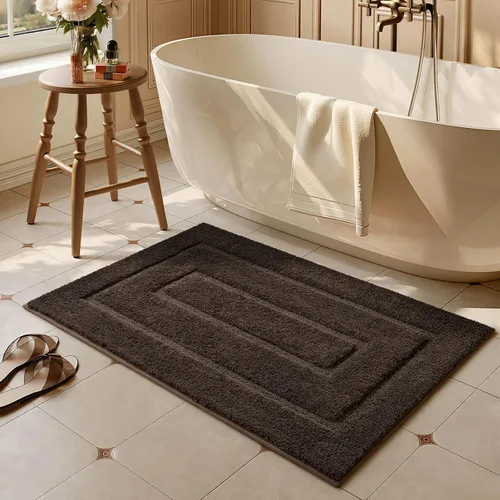 Miniatura 43 de HOMORE Alfombra de baño gris de 24 x 60 pulgadas, suave, absorbente, alfombra de pasillo de baño lavable, alfombras largas antideslizantes
