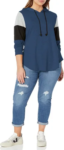Miniatura 3 de DOLNINE Sudaderas con capucha de talla grande para mujer, sudaderas de manga larga con bloques