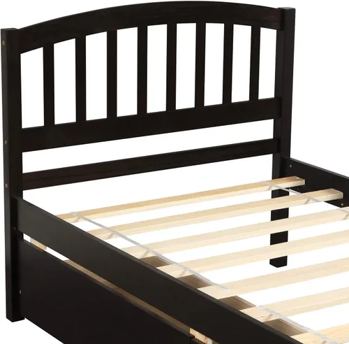 Miniatura 6 de Harper & Bright Designs Cama de plataforma de madera con cajones, marco de cama de tamaño individual con cabecero, cama de almacenamiento