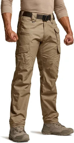 CQR - Pantalones tácticos tipo cargo para hombre, tejido anti-rasgaduras, resistentes al agua, ligeros, para uso diario, trabajo, senderismo o