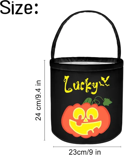 Miniatura 4 de Cubo personalizado de Halloween con nombre, cesta de dulce o truco de Halloween, regalo personalizado para niños y niñas, color negro