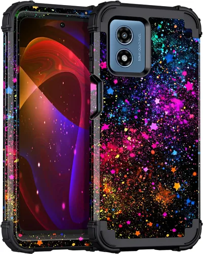 Miqala Funda para Moto G Play 5G 2024, que brilla en la oscuridad, tres capas, resistente, a prueba de golpes, protección de cuerpo completo,