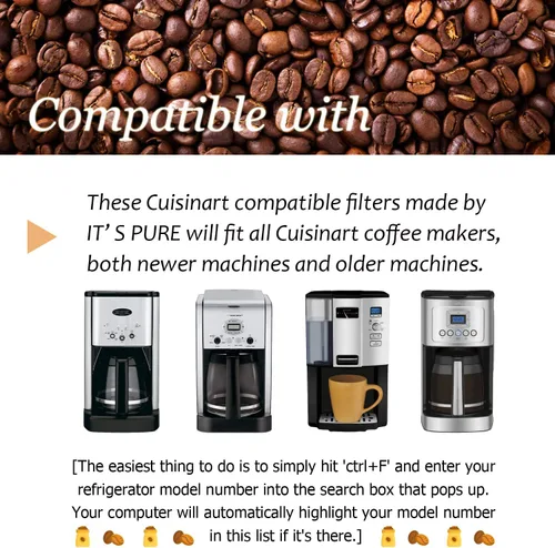 Miniatura 2 de 12 paquetes de filtros de agua de carbón de repuesto para todas las máquinas de café Cuisinart, eliminan el cloro, los olores y otras impurezas