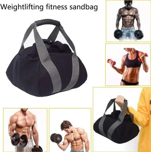 Miniatura 2 de 2 bolsas de arena ajustables para fitness, pesas rusas de lona ajustable y portátil, bolsa de arena suave, mancuernas de levantamiento de pesas
