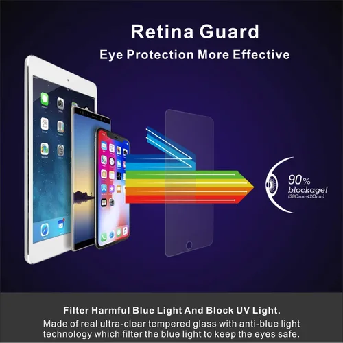 Miniatura 3 de Protector de pantalla completa de vidrio templado antiluz azul [2 unidades] para iPad Mini 4/Mini 5 de 7.9 pulgadas