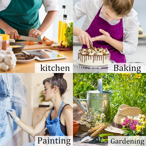 Miniatura 4 de Delantal de cocodrilo, delantal de cocina ajustable de tela Oxford con 2 bolsillos, delantales de cocina impermeables para hombres, mujeres, mamá