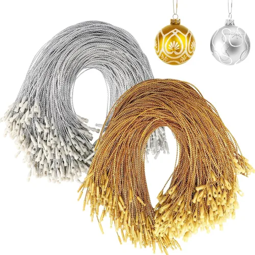 JUNEBRUSHS 600 ganchos para adornos de Navidad, ganchos para adornos con cuerda de adorno a presión para árbol de Navidad, fiestas, decoraciones Oro