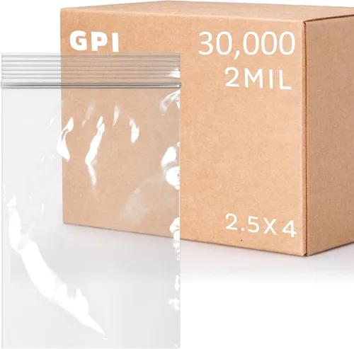 Miniatura 19 de GPI - Paquete de 100 bolsas de plástico transparente con cremallera de 1 x 1 pulgada de grosor, bolsas de plástico transparente con cierre