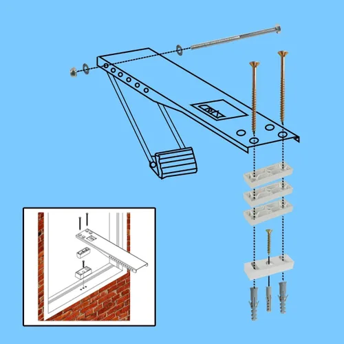 Miniatura 4 de Air Jade Soporte de aire acondicionado de ventana, hasta 160 libras, diseñado para adaptarse a unidades de tamaño de 7,000 a 22,000 BTU, soportes