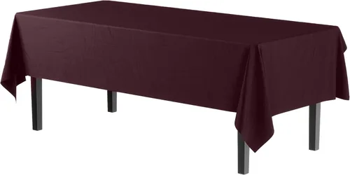 Miniatura 2 de Party Solids Mantel rectangular de plástico marrón, 54 x 108 pulgadas, paquete de 24