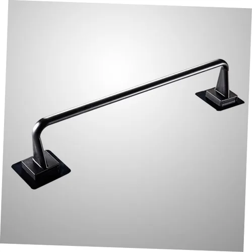 Miniatura 5 de OSALADI Toallero autoadhesivo para toallas de pared, 2 piezas, soporte para toallas de pared, bata negra, toallero de plástico, estante
