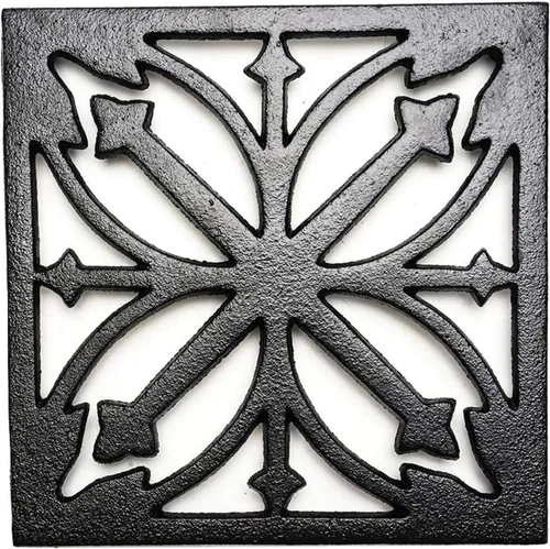 Miniatura 9 de Sungmor Salvamanteles de hierro fundido resistente, salvamanteles decorativos negros a prueba de óxido para cocina o mesa de comedor, 7.9 x 6 Tetera
