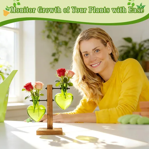 Miniatura 8 de XXXFLOWER Estación de propagación de terrarios de plantas, regalos para mamá, hija, esposa, amante de las plantas, bombilla hidropónica