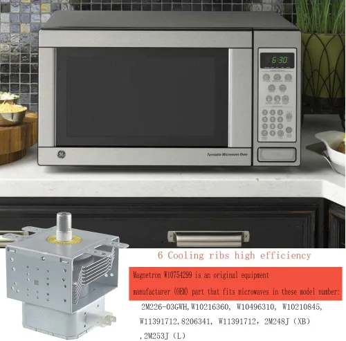 Miniatura 4 de W10754299 Microondas Magnetron 2M226-03GWH Parte para Horno Microondas Whirlpool WMH31017HZ7 Reparación Reemplazar W10216360, W10496310, W10210845