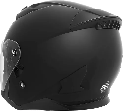 Miniatura 3 de Casco abierto para motocicleta, YEMA YM-637 aprobado por DOT, medio casco 3/4 con visera solar para adultos, hombres y mujeres Negro mate