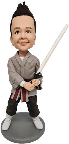 Miniatura 28 de Figura personalizada de Bobble-Heads Muñeca, Taekwondo 6th Dan Man Custom Bobble Head, Figuras de Cabeza Bobble Hecho a mano, Escultura