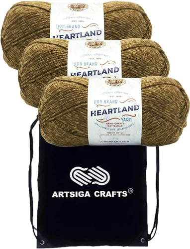 Miniatura 31 de Lion Brand Heartland Capitol Reef 136-140 (3 cadejos - mismo lote de tinte) Hilo estambre medio #4 acrílico para crochet y tejer con bolsa