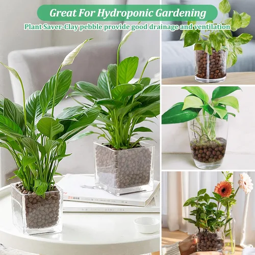 Miniatura 6 de Riare 6 LBS de piedras de arcilla expandida orgánicas - Bolas de leca natural de 4mm-16mm, guijarros de arcilla hidropónicos livianos para plantas