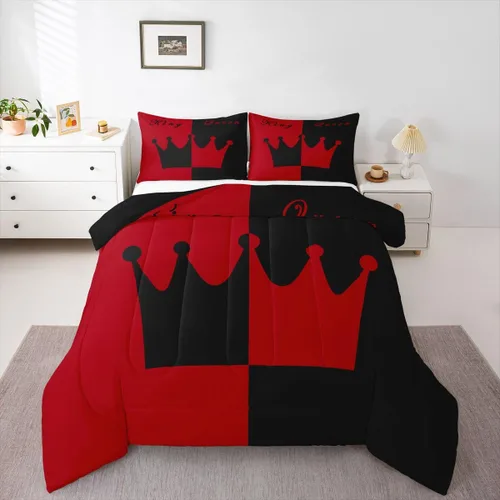 Miniatura 18 de Erosebridal Juego de edredón para parejas, juego de ropa de cama tamaño individual con lentejuelas doradas con purpurina dorada, edredón acolchado