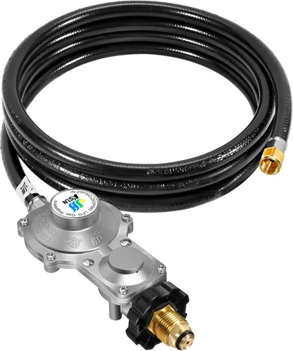 Miniatura 11 de GasSaf Manguera reguladora de propano de 2 etapas de 10 pies, regulador de gas propano y manguera adecuada para generador de combustible dual