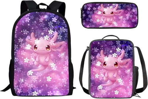 Miniatura 36 de Paquete de 3 bolsas escolares con estampado de bandera estadounidense para niños, mochila de gran capacidad para laptop, con cremallera, estuche