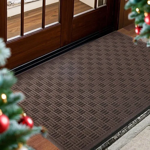 Miniatura 25 de Mibao Tapete para puerta delantera, resistente y duradero, tapete de bienvenida para interiores y exteriores, atrapador de suciedad, impermeable