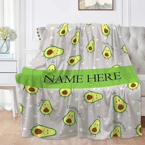 Miniatura 11 de Manta de aguacate súper suave y adorable con dibujos animados de frutas, forro polar, cálida y acogedora, 40 x 30 pulgadas para niños, mascotas