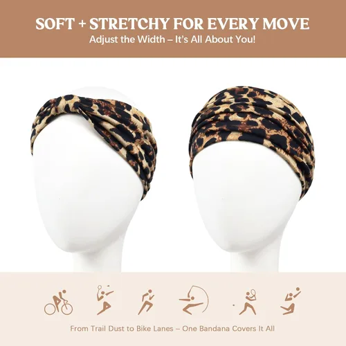 Miniatura 7 de Awumbuk Diademas anchas para mujeres anudadas antideslizantes bandas para la cabeza suaves diadema turbante accesorios para el cabello boho africano