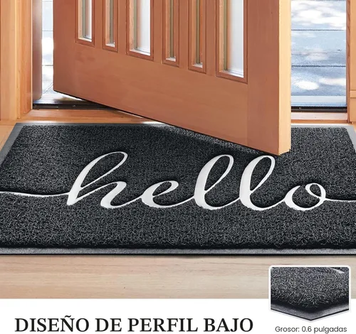 Miniatura 3 de Tapete para Puerta (30"x17.5", Negro), Tapete de Bienvenida de Perfil Bajo Tapete de Entrada Tapete de Piso Alfombras Antideslizantes para Entrada