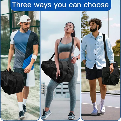 Miniatura 5 de Xxerciz 3 bolsas de tenis de raqueta, bolsas de tenis ligeras para mujeres y hombres para sostener raqueta, bolsa de cubierta de raqueta de tenis