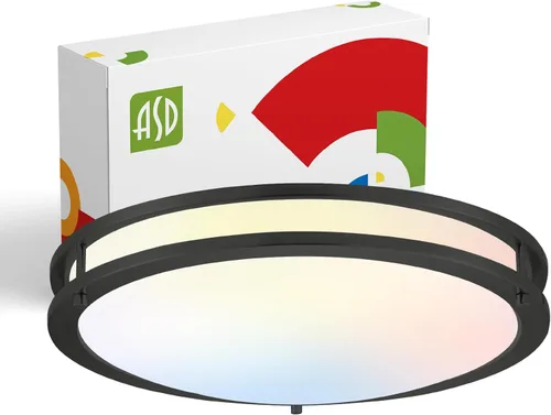 Miniatura 29 de ASD Lámpara LED de techo de montaje empotrado de 18 pulgadas, interruptor de 28 W, 100-277 V, 2750 lúmenes, 3000 K/4000 K/5000 K, regulable, Níquel