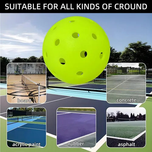 Miniatura 5 de Pickleball Balls Crack-Resistant 40 Holes Outdoor & Indoor Pickle Balls High Bounce, Perfectly Balanced Pickle Ball for Tournament Play (3pc)