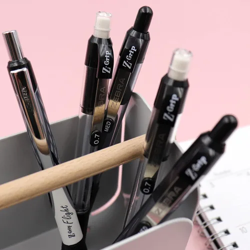 Miniatura 5 de Zebra Pen Z-Grip - Bolígrafo retráctil de punta fina, 0.7mm, tinta negra, paquete de 30 unidades Negro D
