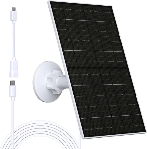 Zivif Panel solar de 7 W para cámara Eufy, cargador solar compatible con EufyCam 2/2 Pro/2C/2C Pro/E20/E40/E, enchufe USB C y micro USB, impermeable