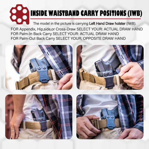 Miniatura 6 de Amberide IWB Kydex Holster for Glock 17/22 / 31/34 Gen 1-5, Concealed Carry, MOS and Non-MOS Options Available, Adjustable Cant, Posi-Click Fibra