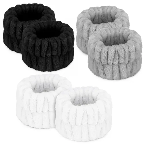Miniatura 12 de Bandas de toalla de microfibra para spa de muñeca - Muñequeras absorbentes para lavado facial para niñas para evitar que el agua se derrame por