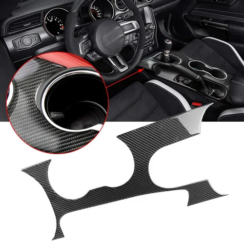 Miniatura 16 de Xotic Tech - Cubierta para panel de cambio de marchas, fibra de carbono suave auténtica, compatible con Ford Mustang 2015-2023 Negro carbón