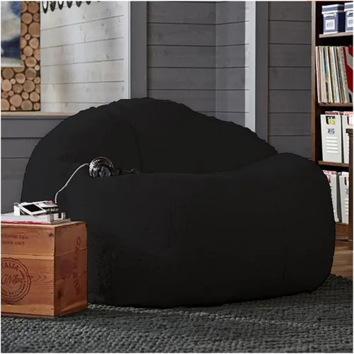 Miniatura 16 de Puf, sin relleno, muebles de sala de estar, grandes, redondos, suaves y esponjosos (solo incluye una funda, no un puf completo), de piel sintética