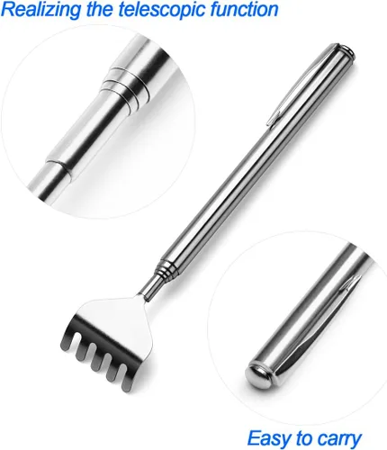 Miniatura 3 de Rascador extensible con garra, de metal, portátil, telescópico, paquete de 8 unidades para hombres y mujeres
