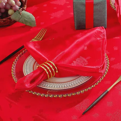 Miniatura 9 de SASTYBALE Mantel de Navidad rectangular, mantel de jacquard a prueba de derrames y resistente a las arrugas, con patrones de árbol de Navidad