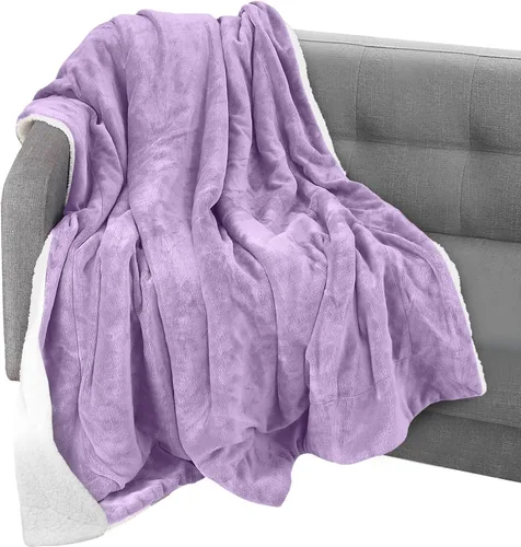 Miniatura 38 de Elegant Comfort Manta reversible de franela sherpa, ultrasuave, mullida, acogedora y afelpada, manta decorativa ligera para todas las estaciones, 50