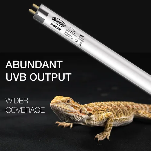 Miniatura 3 de MRREPTILE Bombilla T8 UVB, paquete de 2 lámparas fluorescentes de 15 W Desert 10.0 UVB para reptiles del desierto, barra de luz UVB de dragón