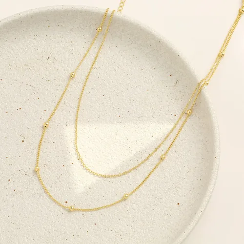 Miniatura 84 de Collares en capas para mujer, chapados en plata, delicada cuerda torcida de serpiente, delicado collar en capas, gargantilla de diferentes