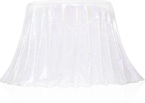 Miniatura 132 de PartyDelight Mantel de lentejuelas redondo de 50 pulgadas, color dorado claro, adorno de mesa para decoración de bodas, fiestas, cumpleaños