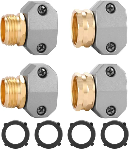 Miniatura 7 de Acoplamiento macho y hembra de zinc y aluminio, se adapta a todos los accesorios de reparación de manguera de jardín de 5/8 pulgadas y 3/4 pulgadas