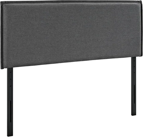 Miniatura 5 de Modway Camille - Cabecera tapizada en tela de lino, color beige con ribete francés