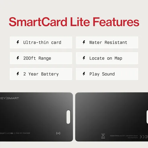 Miniatura 9 de KeySmart SmartCard Lite - Tarjeta de seguimiento de cartera, compatible con Apple Find My App, batería no recargable de 2 años, buscador
