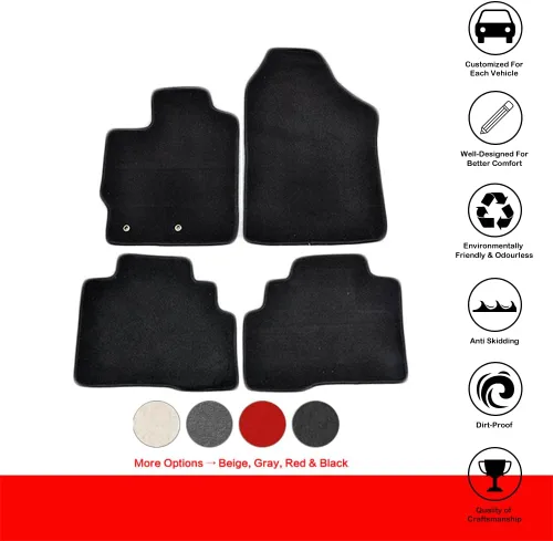 Miniatura 2 de IKON MOTORSPORTS - Alfombrillas compatibles con Toyota Yaris 2007-2012, 4Dr Factory Fitment, alfombrillas delanteras y traseras de nailon por IKON