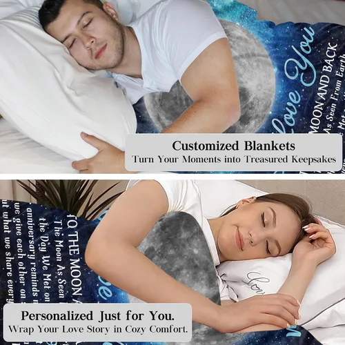 Miniatura 4 de TURMTF Manta personalizada con foto para mamá de hija e hijo, regalos de boda personalizados para ella, él, pareja, esposa, marido, novia, novio