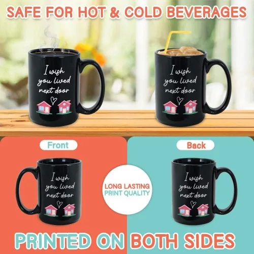Miniatura 3 de Taza Bubble Hugs I Wish You Lived Next Door de 15 onzas, regalo ideal para inauguración de la casa para mejores amigos, amigos de larga distancia